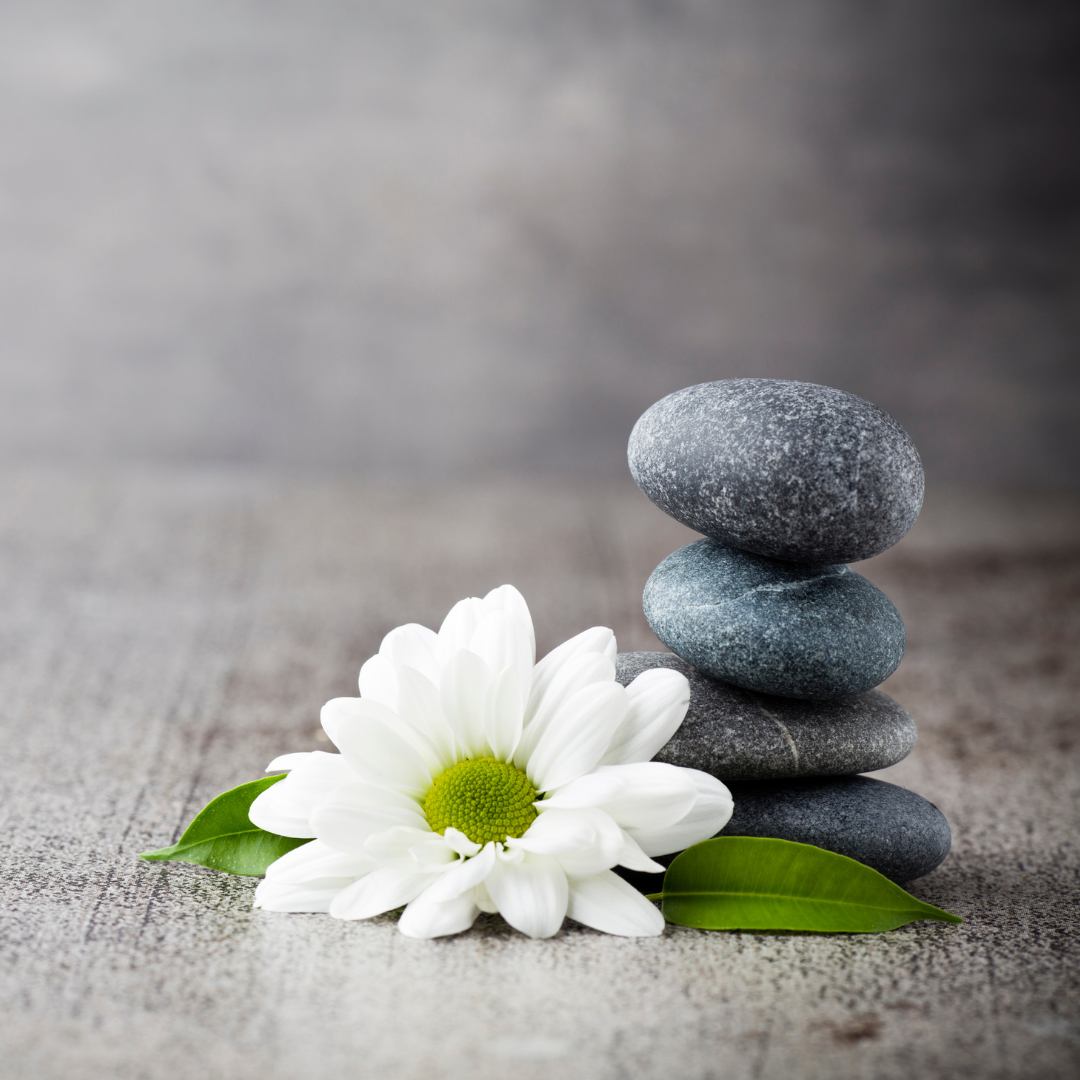 stone and flower